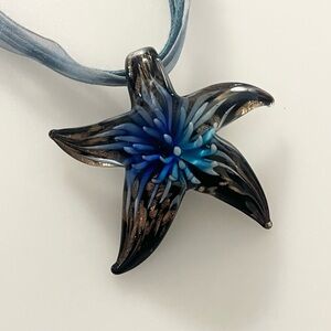 Artisan Hand Blown Star Fish Pendant Necklace